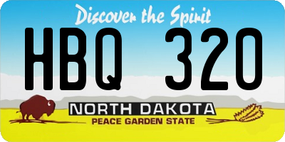 ND license plate HBQ320