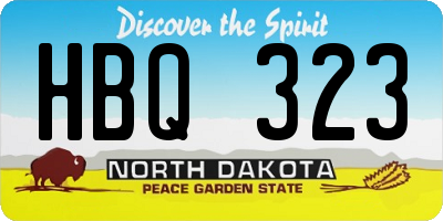 ND license plate HBQ323