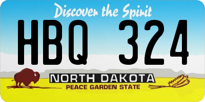 ND license plate HBQ324