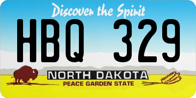 ND license plate HBQ329