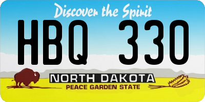 ND license plate HBQ330