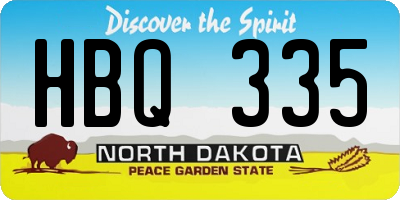 ND license plate HBQ335