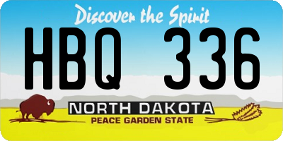 ND license plate HBQ336