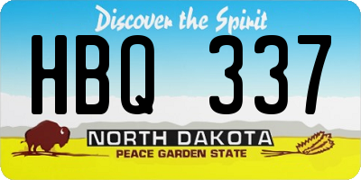 ND license plate HBQ337