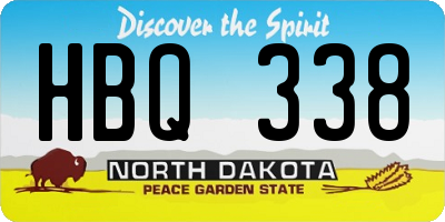 ND license plate HBQ338