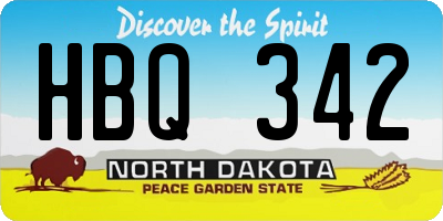 ND license plate HBQ342