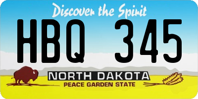 ND license plate HBQ345