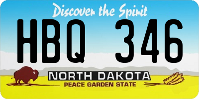 ND license plate HBQ346
