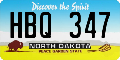 ND license plate HBQ347