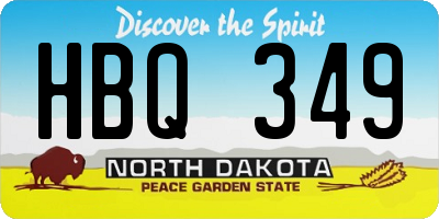 ND license plate HBQ349