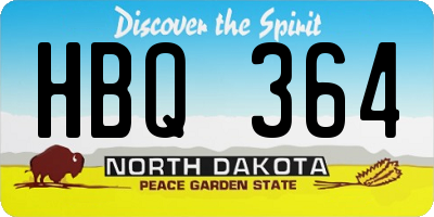 ND license plate HBQ364