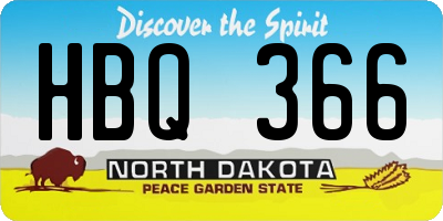 ND license plate HBQ366