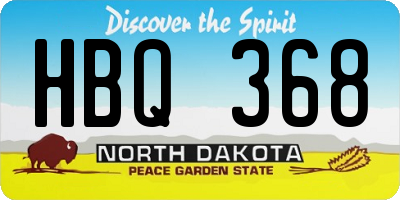 ND license plate HBQ368