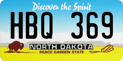 ND license plate HBQ369