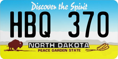 ND license plate HBQ370
