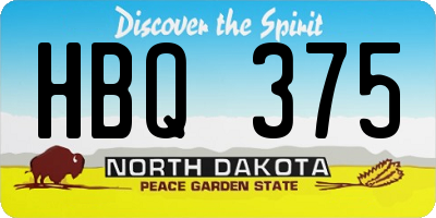 ND license plate HBQ375