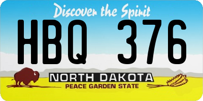 ND license plate HBQ376