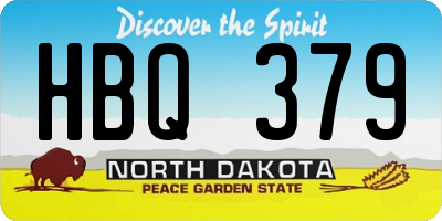 ND license plate HBQ379