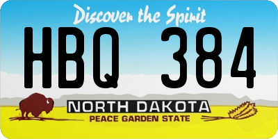 ND license plate HBQ384