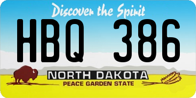 ND license plate HBQ386