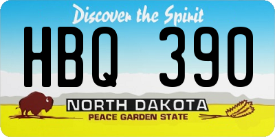 ND license plate HBQ390