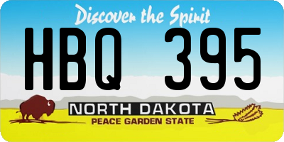 ND license plate HBQ395