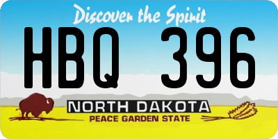 ND license plate HBQ396