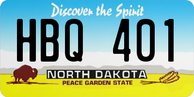 ND license plate HBQ401
