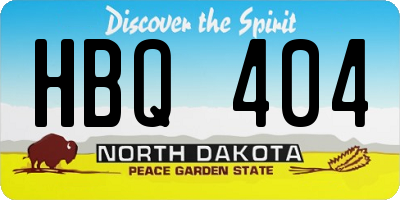 ND license plate HBQ404