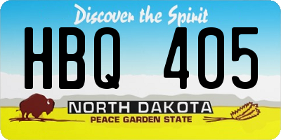 ND license plate HBQ405