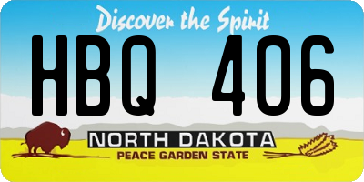 ND license plate HBQ406