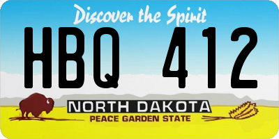 ND license plate HBQ412