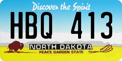 ND license plate HBQ413