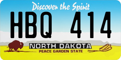 ND license plate HBQ414