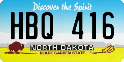 ND license plate HBQ416