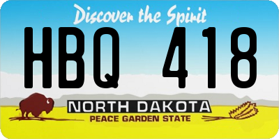 ND license plate HBQ418