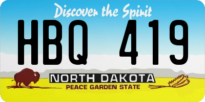 ND license plate HBQ419