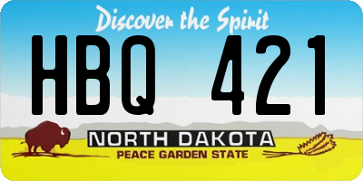 ND license plate HBQ421