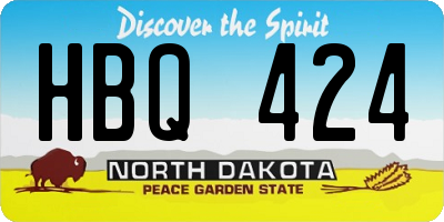 ND license plate HBQ424