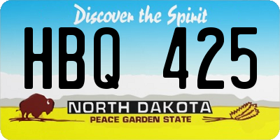 ND license plate HBQ425