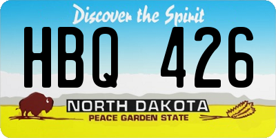 ND license plate HBQ426