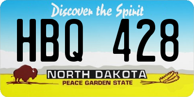 ND license plate HBQ428