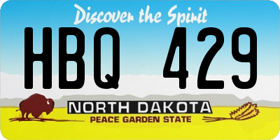 ND license plate HBQ429