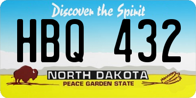ND license plate HBQ432