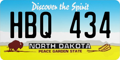 ND license plate HBQ434