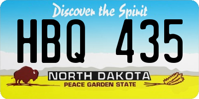 ND license plate HBQ435