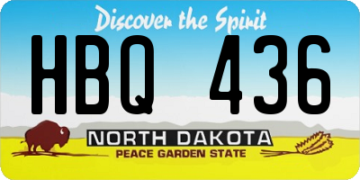 ND license plate HBQ436