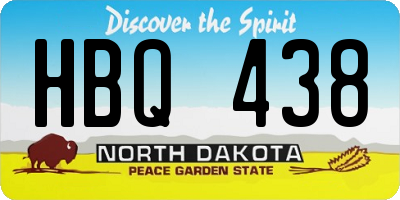 ND license plate HBQ438