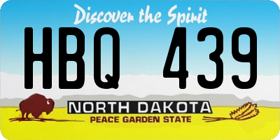 ND license plate HBQ439