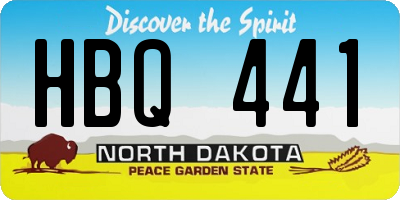 ND license plate HBQ441